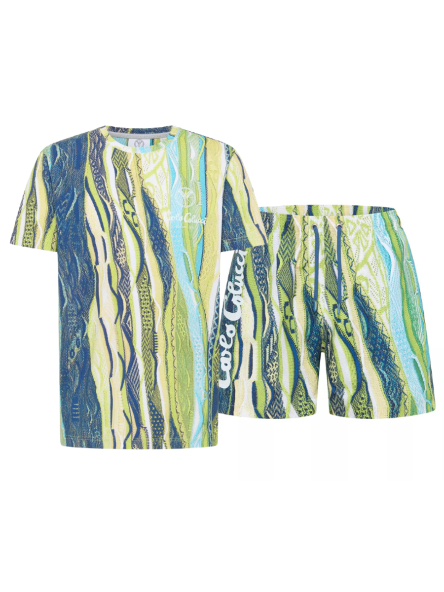 Carlo Colucci Carlo Colucci T-Shirt Combi-Set - Petrol