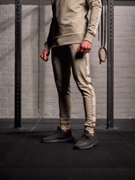 Malelions Malelions Sport React Tape Trackpants - Beige/Dark Beige