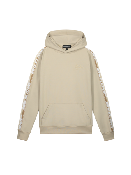 Malelions Sport React Tape Hoodie - Beige/Dark Beige