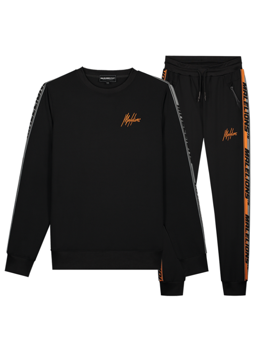 Malelions Malelions Sport React Tape Sweater Combi-set - Black/Orange
