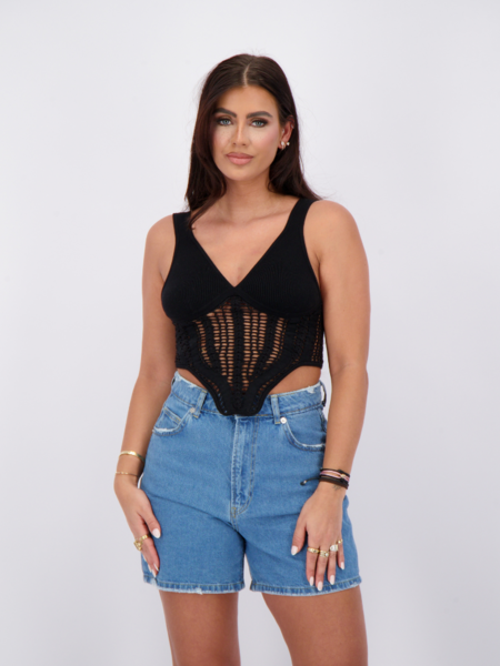 Reinders Reinders Anna Crochet Top - True Black