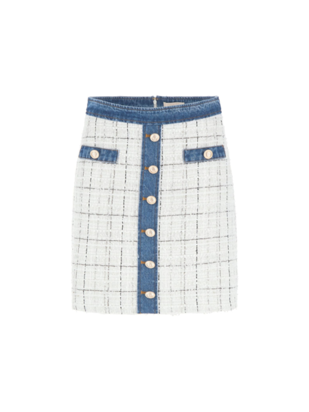 Guess Guess Natalie Skirt - Check Tweed White