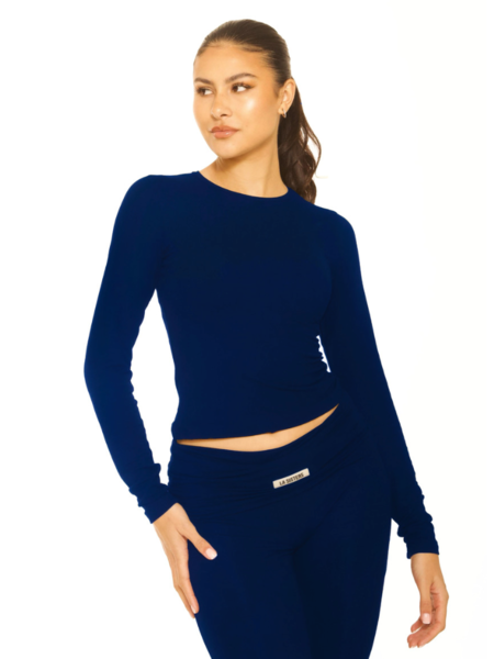 La Sisters La Sisters Long Sleeve Lounge Top - Navy