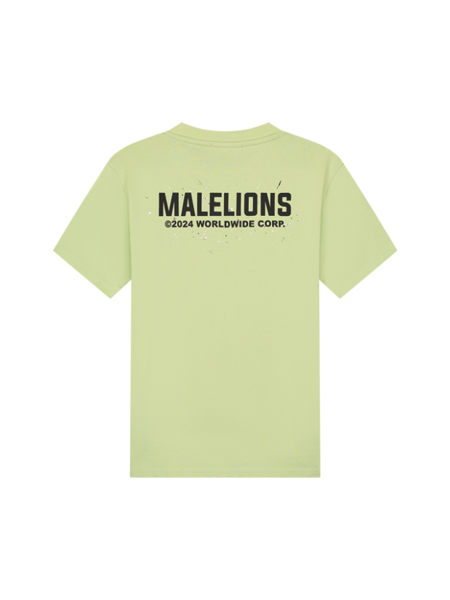 Malelions Worldwide Paint T-Shirt - Light Green