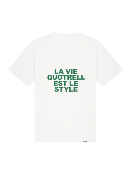 Quotrell La Vie T-Shirt - Off White/Green