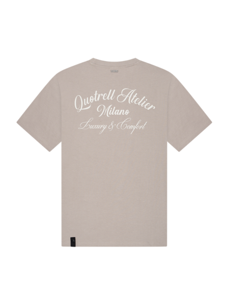 Quotrell Quotrell Atelier Milano T-Shirt - Taupe/Off White