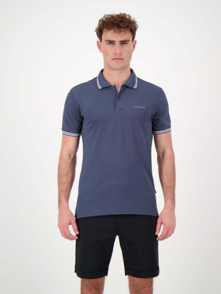 Airforce Airforce Double Stripe Polo - Ombre Blue