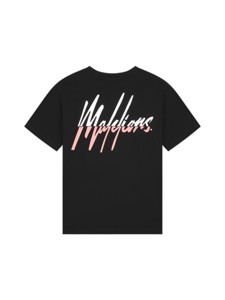 Malelions Women Kiki T-Shirt - Black/Coral