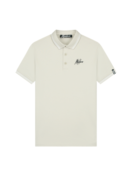 Malelions Signature Polo - Taupe/White