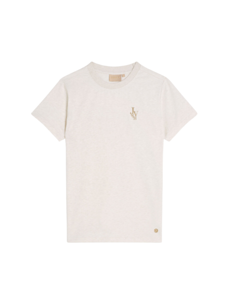 Josh V Zoe Embroidery T-Shirt - Vanilla Melange