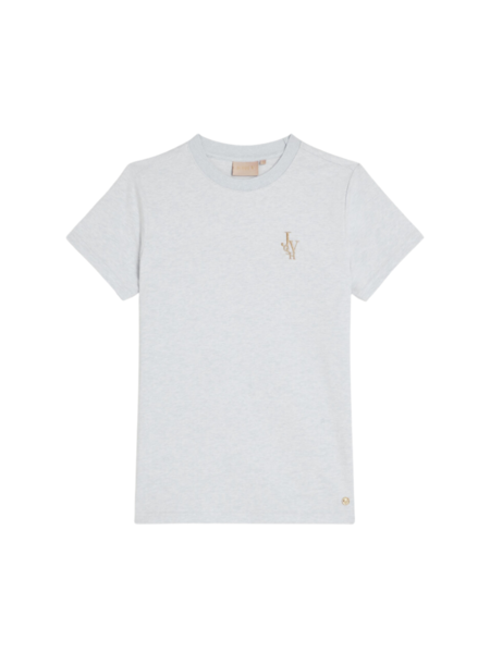 Josh V Zoe Embroidery T-Shirt - Powder Blue Melange