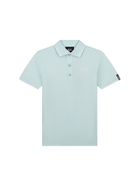 Malelions Kids Signature Polo - Light Blue/White