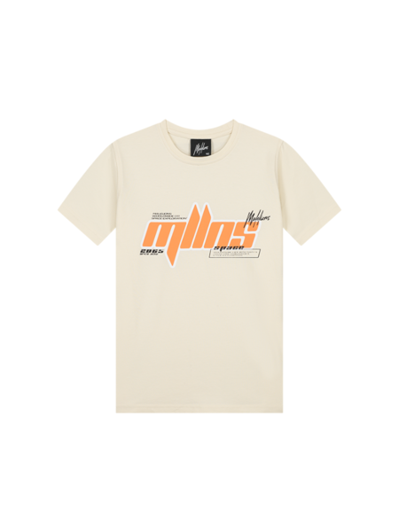 Malelions Kids Font T-Shirt - Beige/Orange