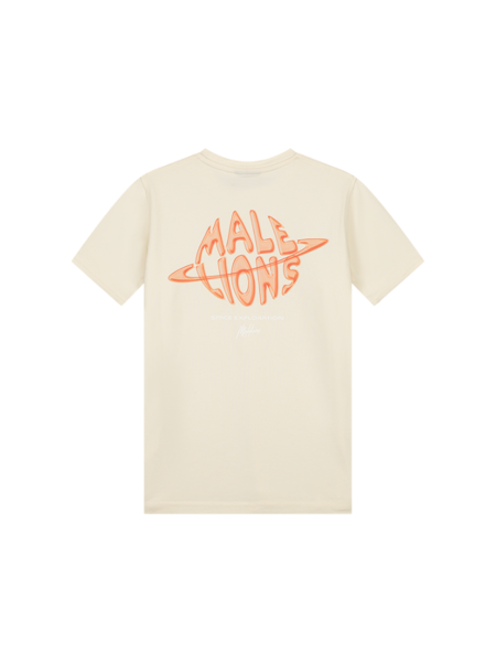 Malelions Kids Space T-Shirt - Beige/Orange