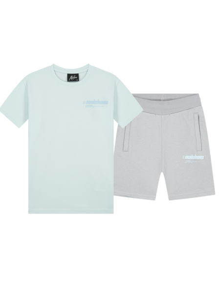 Malelions Kids Sport Worldwide Shorts Combi-set - Grey/Light Blue