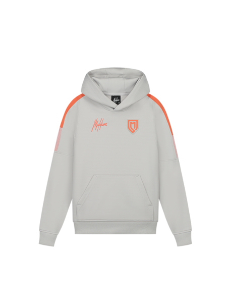 Malelions Malelions Kids Sport Transfer Hoodie - Light Grey/Orange