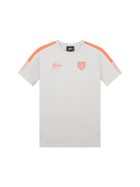 Malelions Malelions Kids Sport Transfer T-Shirt - Light Grey/Orange