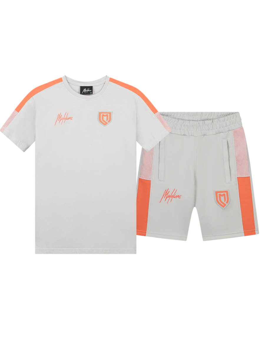 Malelions Malelions Kids Sport Transfer Combi-set - Light Grey/Orange