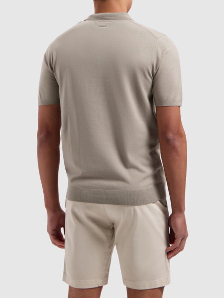 Pure Path Pure Path Halfzip Knitwear Polo - Taupe