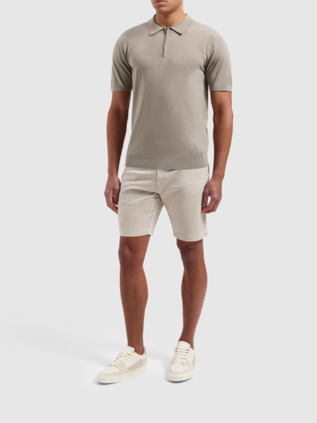 Pure Path Pure Path Halfzip Knitwear Polo - Taupe