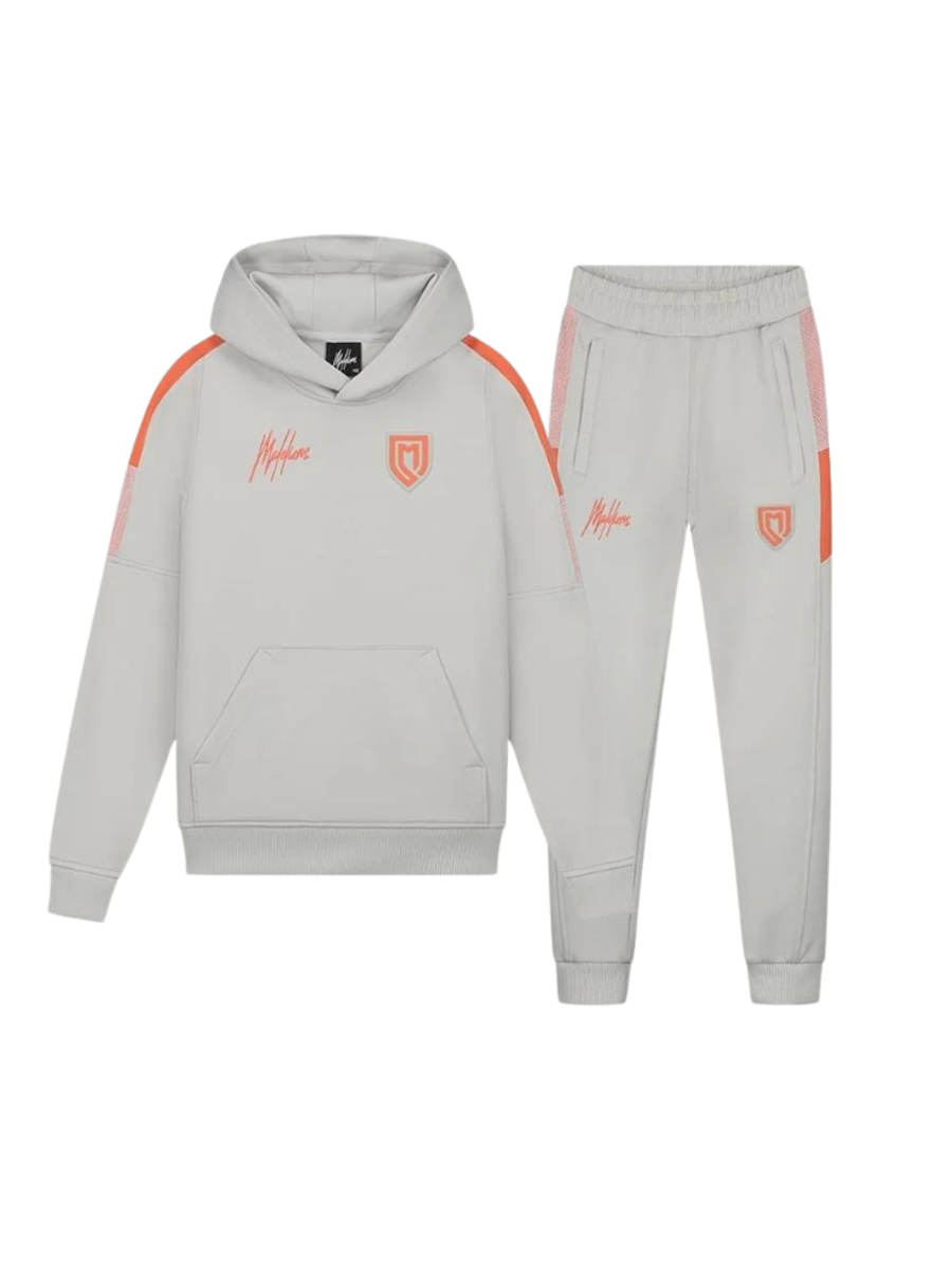 Malelions Malelions Kids Sport Transfer Combi-set - Light Grey/Orange