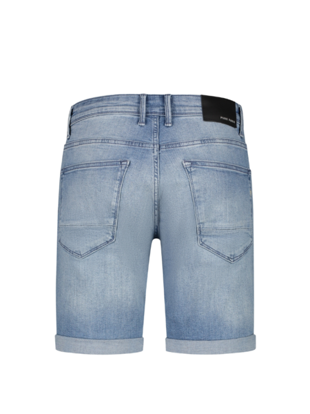 Pure Path Pure Path The Steve Skinny Fit Shorts - Denim Light Blue