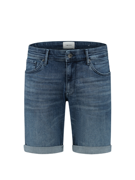 Pure Path Pure Path The Steve Skinny Fit Shorts - Denim Mid Blue