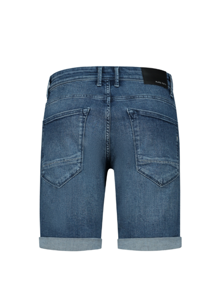 Pure Path Pure Path The Steve Skinny Fit Shorts - Denim Mid Blue