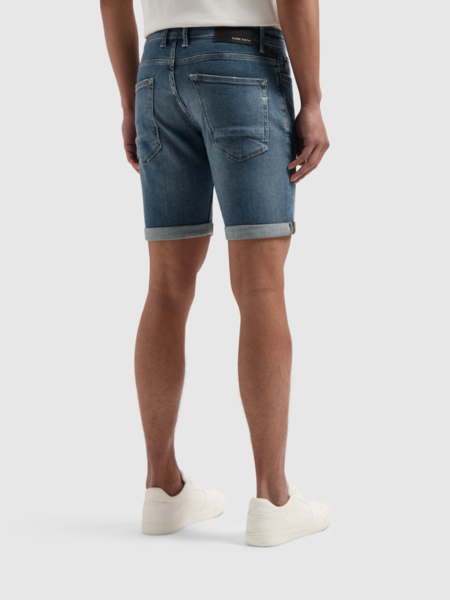 Pure Path Pure Path The Steve Skinny Fit Shorts - Denim Dark Blue