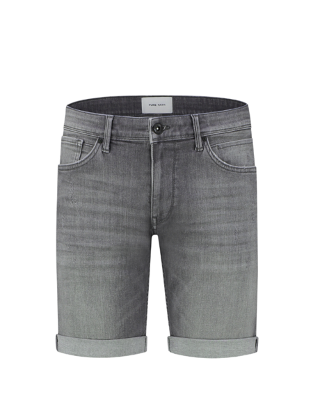 Pure Path The Steve Skinny Fit Shorts - Denim Mid Grey