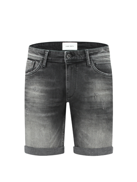 Pure Path Pure Path The Steve Skinny Fit Shorts - Denim Dark Grey