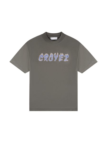 Croyez Croyez Burning Logo T-Shirt - Anthracite/Purple