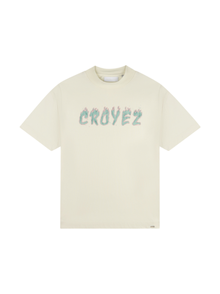 Croyez Croyez Burning Logo T-Shirt - Buttercream/Pink