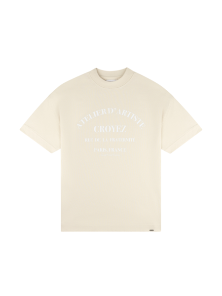 Croyez Croyez Oversized Atelier T-Shirt - Beige/White