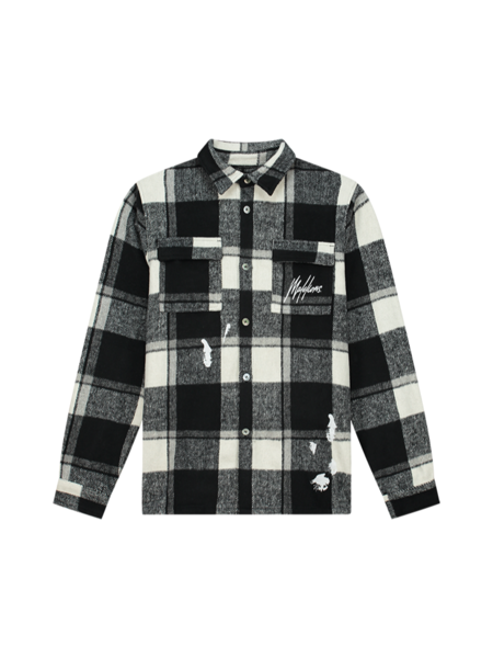 Malelions Flannel Overshirt - Black/White