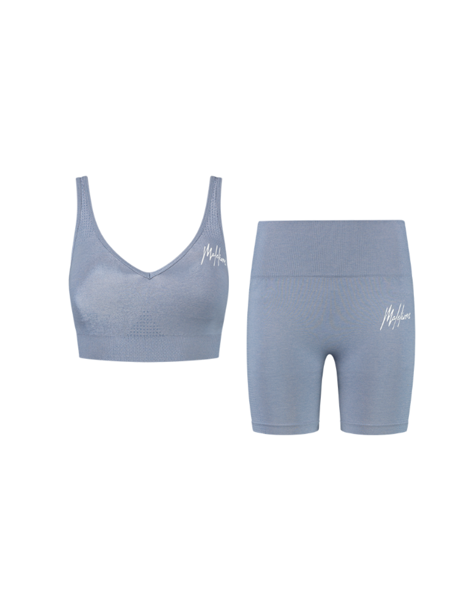 Malelions Malelions Women Sport Seamless Short Combi set - Blue