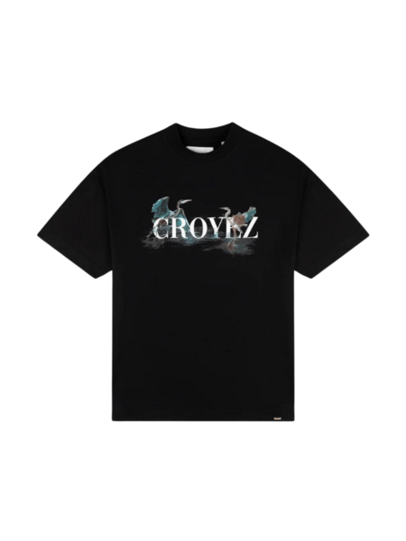 Croyez Croyez Blue Heron T-Shirt - Vintage Black