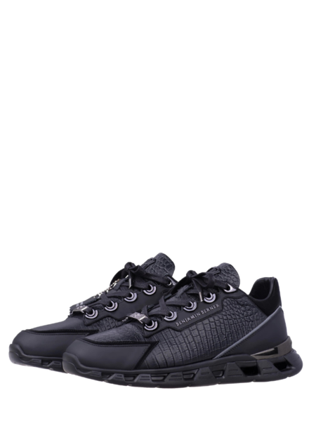 Benjamin Berner Benjamin Berner Razor High-Tech Alligator Effect Matt Nappa Sneaker- Black