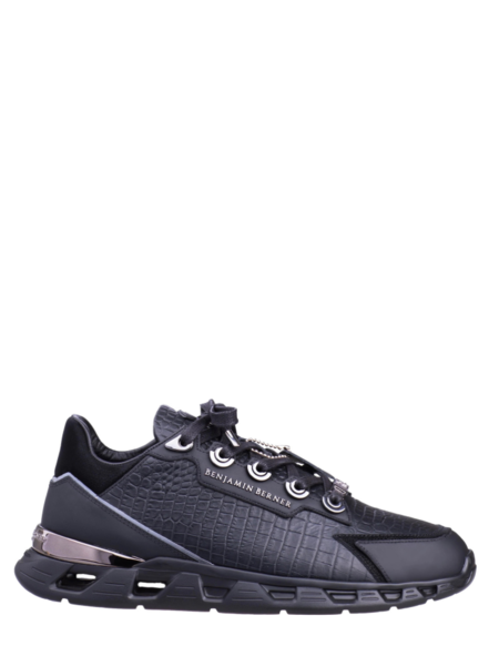 Benjamin Berner Benjamin Berner Razor High-Tech Alligator Effect Matt Nappa Sneaker- Black