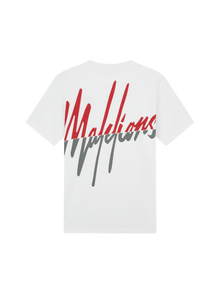 Malelions Split T-Shirt - White/Red