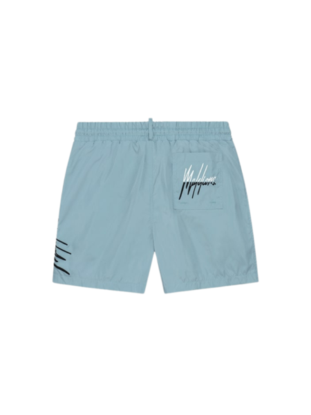 Malelions Malelions Split Swimshort - Light Blue/Off White