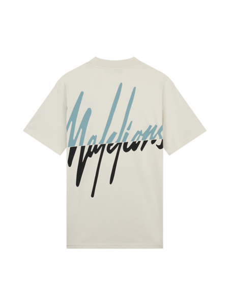 Malelions Malelions Split T-Shirt - Off White/Light Blue