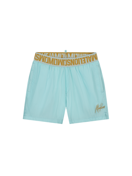 Malelions Malelions Venetian Swimshort - Light Blue/Gold