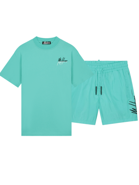 Malelions Split Swim Combi-set - Turquoise/Black