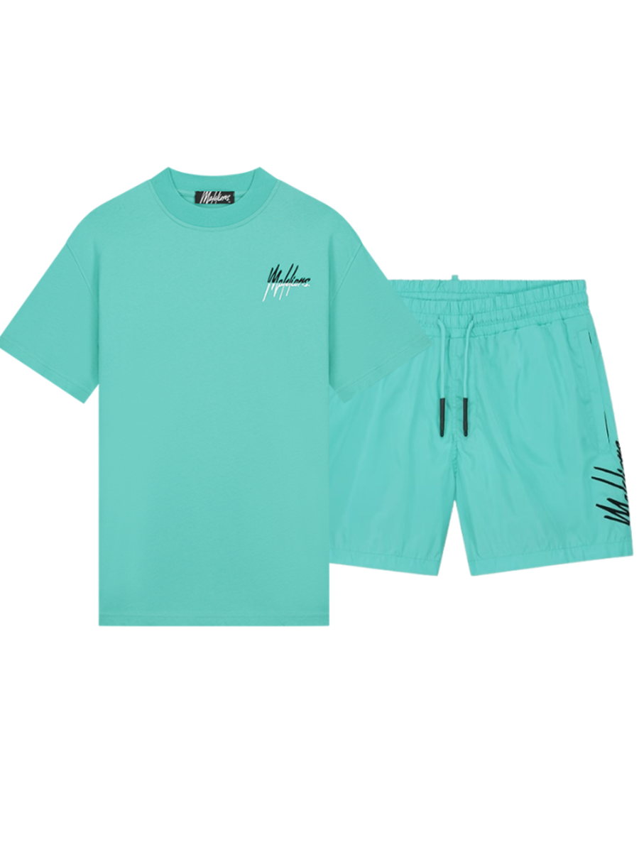 Malelions Malelions Split Swim Combi-set - Turquoise/Black