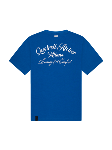 Quotrell Atelier Milano T-Shirt - Cobalt/White