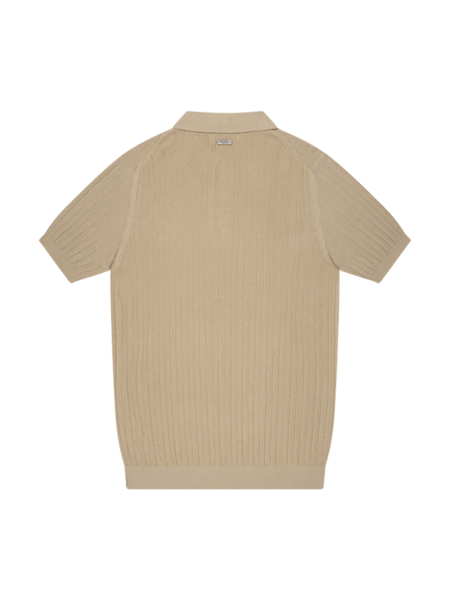 Quotrell Quotrell Jay Knitted Polo - Beige/Off White