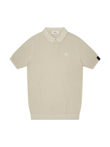 Quotrell Quotrell Jay Knitted Polo - Stone/Off White