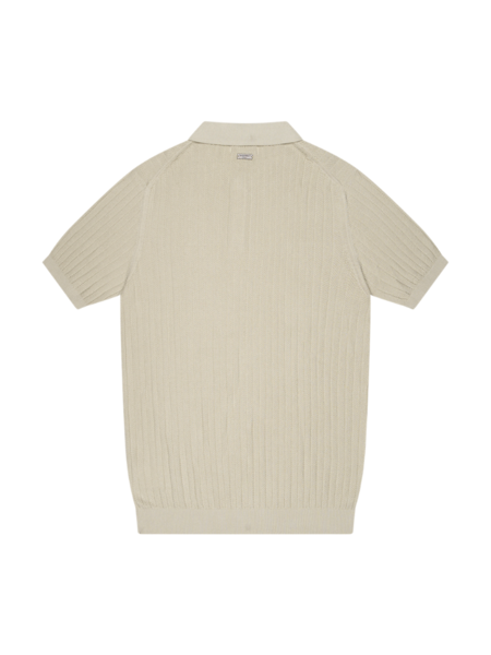 Quotrell Quotrell Jay Knitted Polo - Stone/Off White