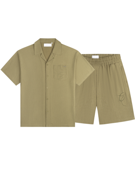 Croyez Seersucker Combi-set - Washed Olive